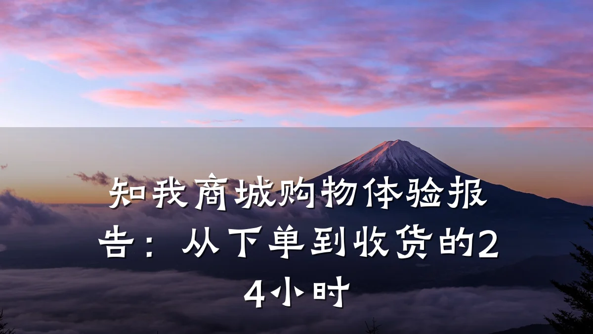 知我商城购物体验报告：从下单到收货的24小时